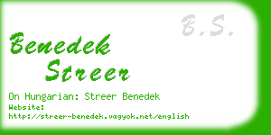 benedek streer business card
